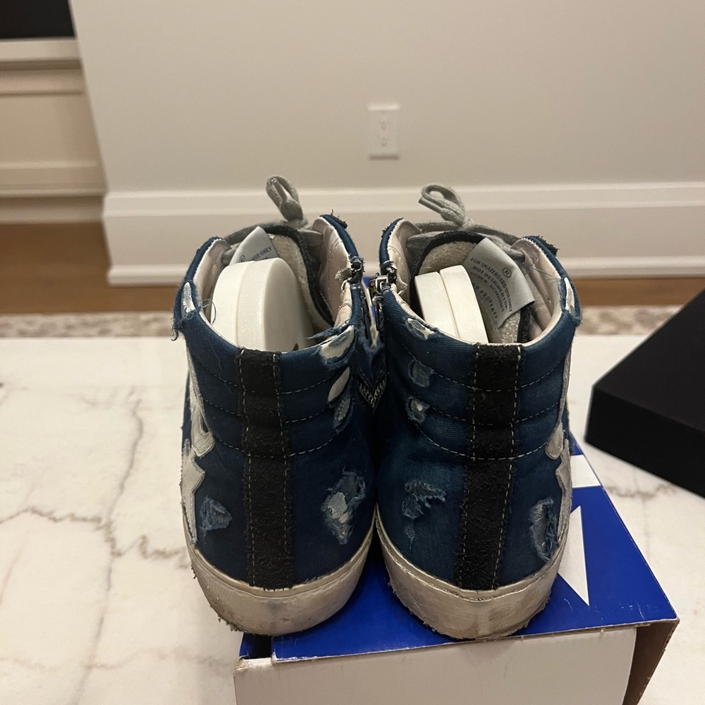Golden goose high top mens sneaker size 44 blue/grey excellent condition - Picture 6 of 9